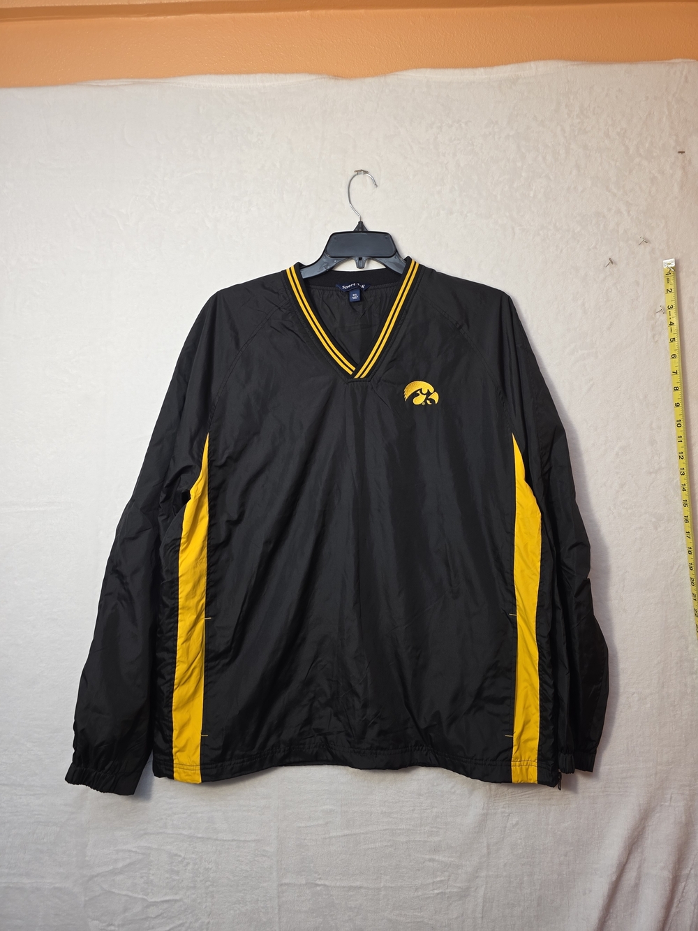 Sport-Tek Black and Yellow Iowa Hawkeyes Windbreaker Pullover